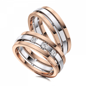 Обручальные кольца из комбинированного золота изображение