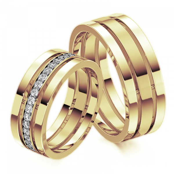 Желтое золото с бриллиантами обручальные кольца на свадьбу фото