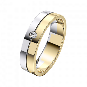 Обручальное кольцо с бриллиантом фотография