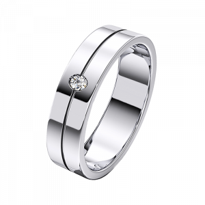 Обручальное кольцо женское белое золото фотография