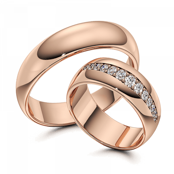 Обручальные кольца розовое золото изображение