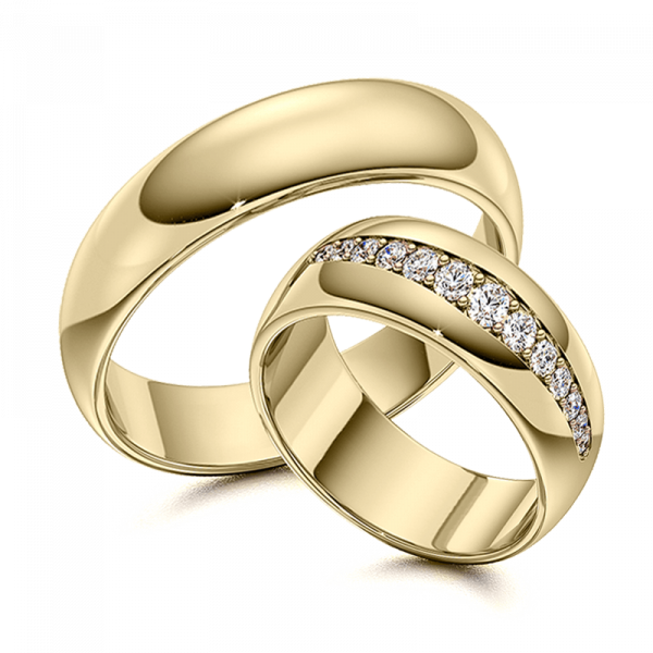 Обручальные кольца желтое золото изображение