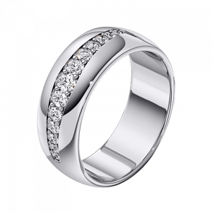 Женское обручальное кольцо из белого золота изображение