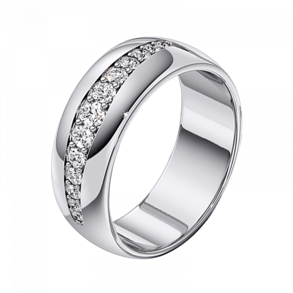 Женское обручальное кольцо из белого золота изображение